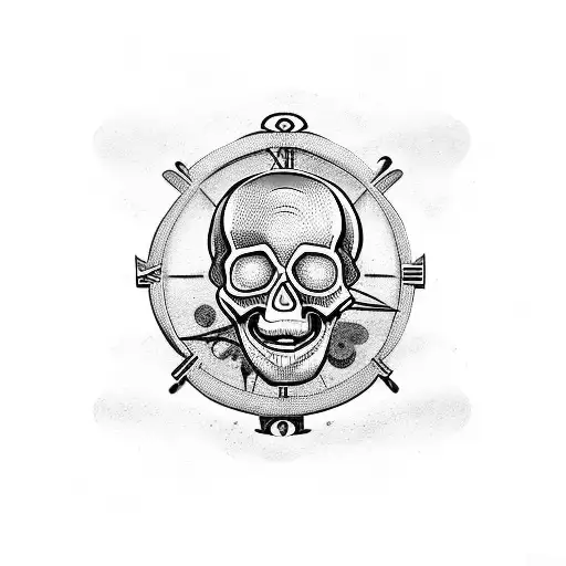 Skull With Clock Head