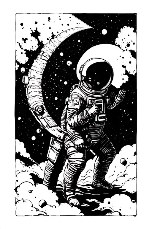 The Astronaut Holds The Rupture Of The Universe Trying To Block It