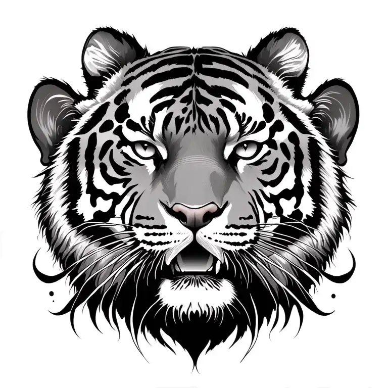 Large Cross With Tiger Emerging