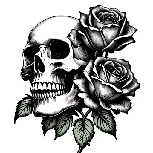 Skull Rose Tulips