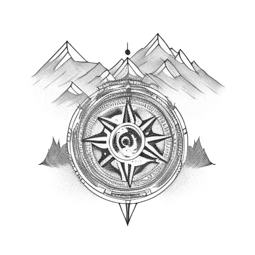 Himalayas With Motorcycle And Compass