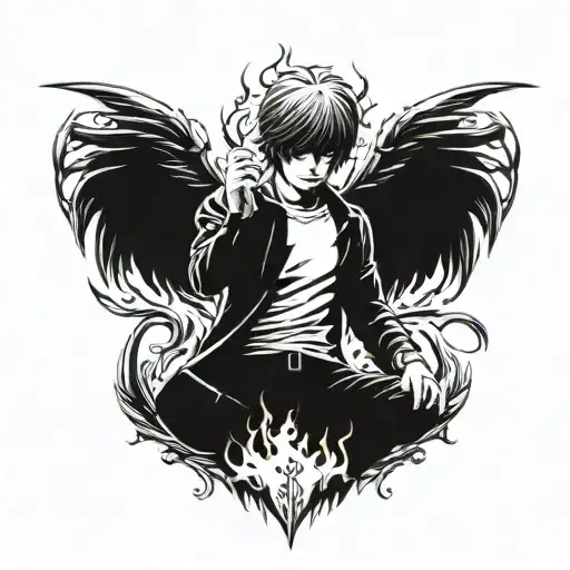 Light Yagami Death Note In Fire