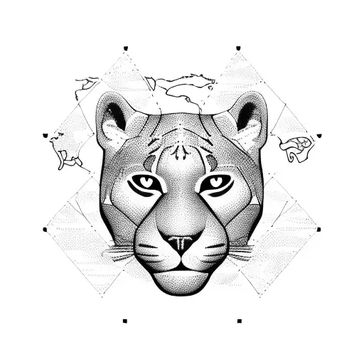 A Majestic Panther Exploring A World Map With Dotted Lines Representing Travel Routes