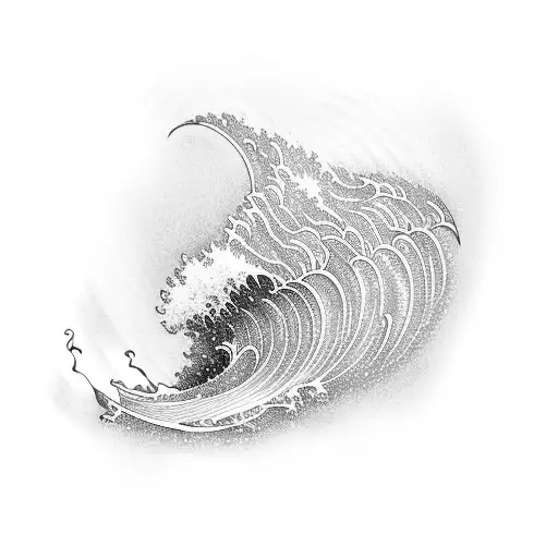 Ocean Wave Blackwork