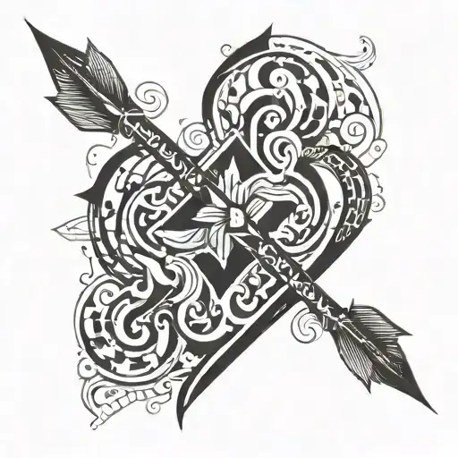 A Simple And Elegant Arrow Design With 6 Elements From Topto Bottom