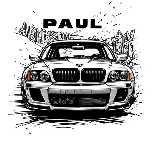 A Car With The Name Paul Writen On It