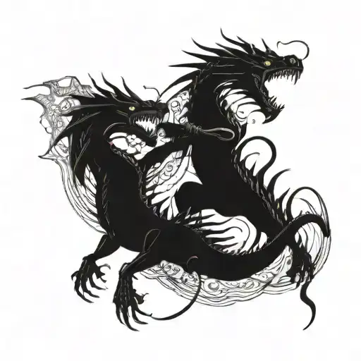 A Fierce Dragon Battling A Warrior In An Epic Fight Scene