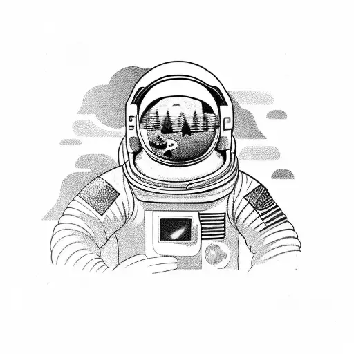 A Detailed Astronaut Playing Guitar On The Moon