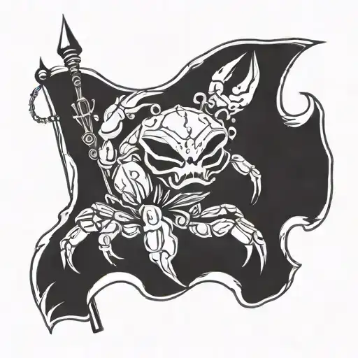 Ghost Crab Holding Pirate Flag