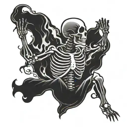 Flaming Dancing Skeleton