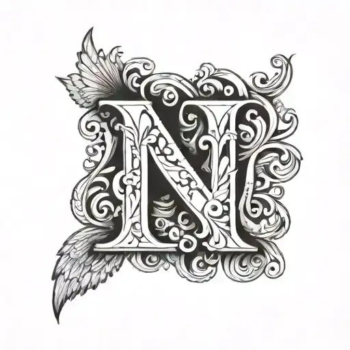 Wing Of The English Letter B In B&w Color