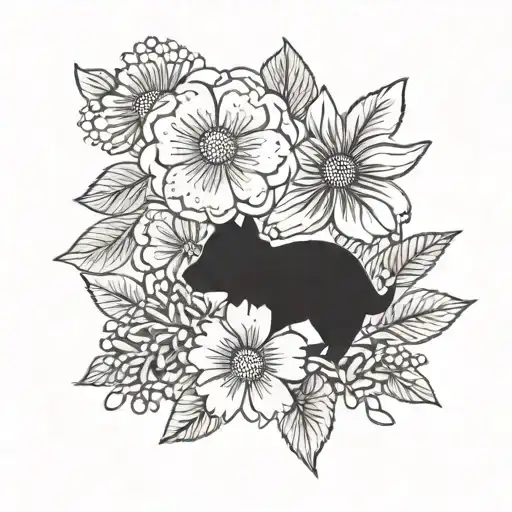 A Primrose And A Daisy With A Paw Print