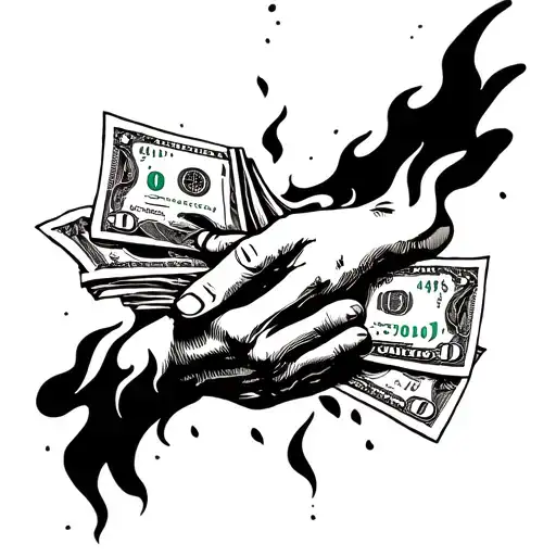 The Hand Holds Burning Money
