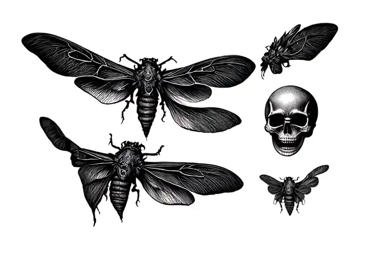 Moth With Skull Made