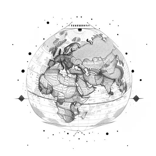 A Majestic Soul Exploring A World Map With Dotted Lines Representing Travel Routes