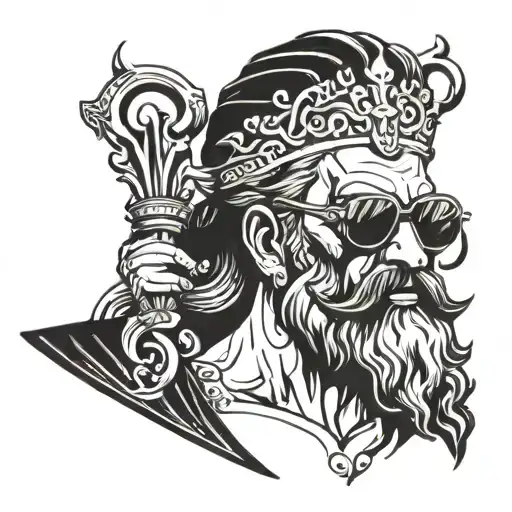 Mythological God Zeus With Black Millionaires Louis Vuitton Sunglasses On