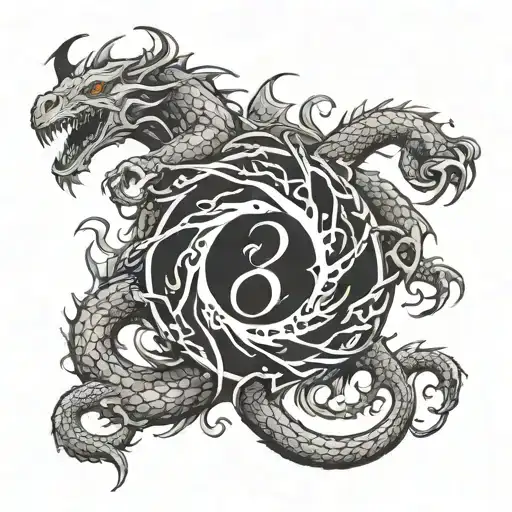 The Blood Cancer Logo Suorounded By Dragons