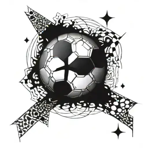A Soccer Ball With Intricate Cross Patterns Integrated Into The Design