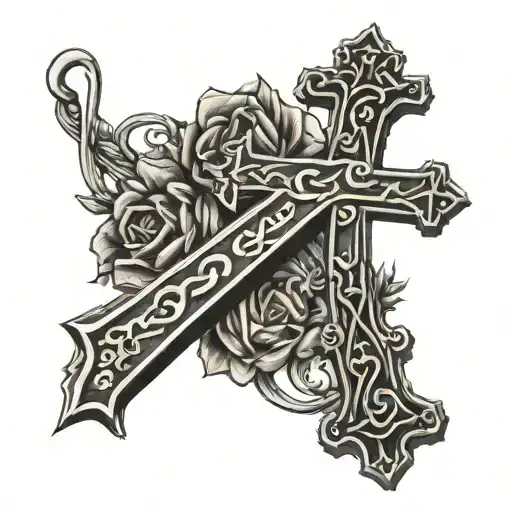 Cross With Date Horizontaly