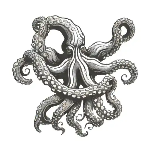 An Octopus Wrapping Its Tentacles Around A Pair Of Hands