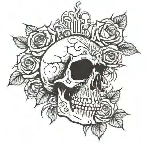 Skull Roses Clock Sleeve