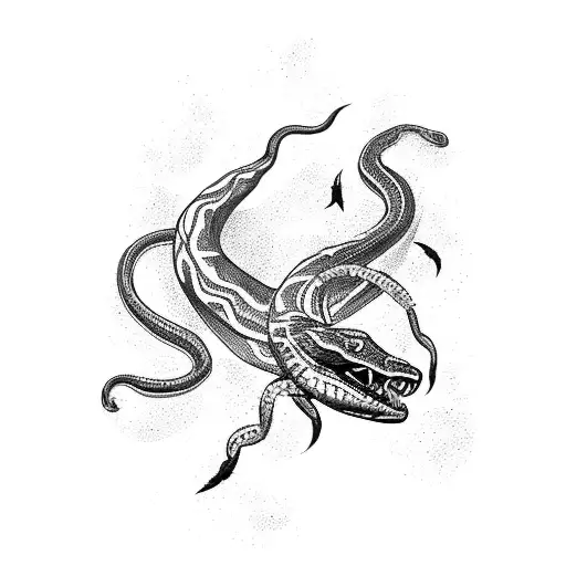 A Fierce Jiu-jitsu Fighter Grappling With A Venomous Snake