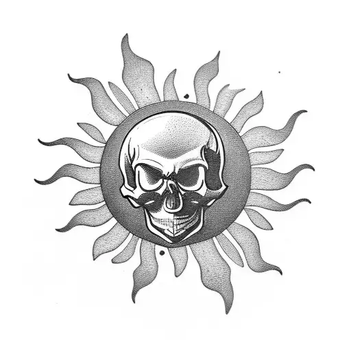 Skull With Happy Sun