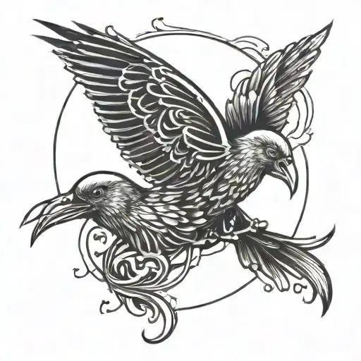 A Cancer Logo With Two Birds Flying Around It