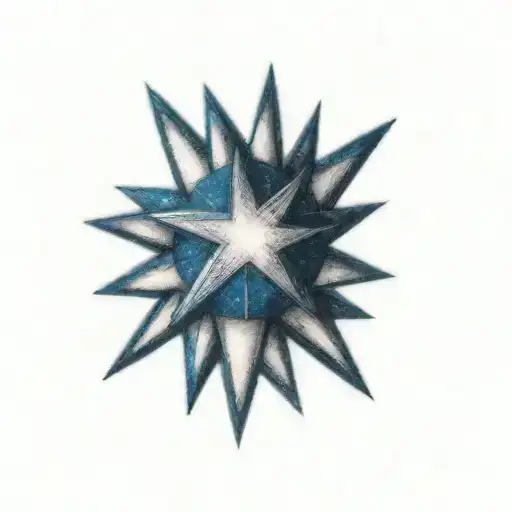 A Blue Star On A Black Background