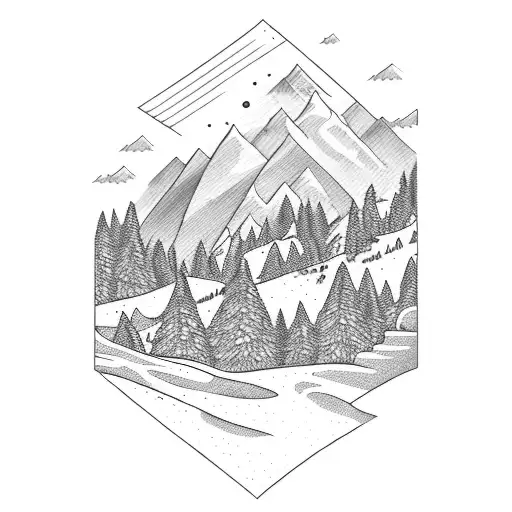 Mountain Scene Water