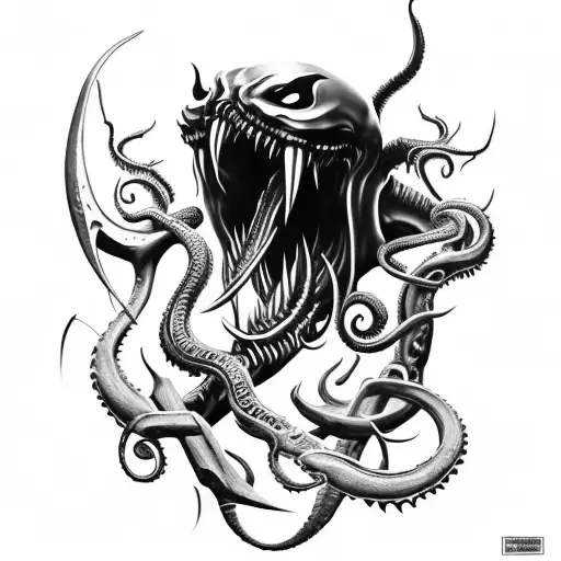 Big Sharp Blade Axe Inspired By Venom And Cthulhu