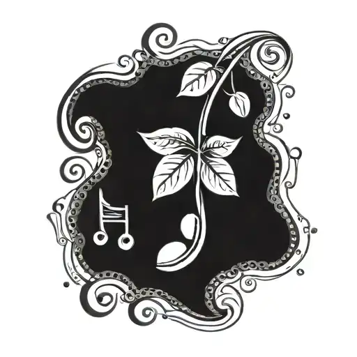 Coffee Beans And Musical Notes