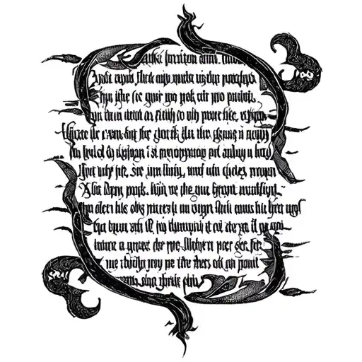Dark Caligraphy Tattoo Poem Written