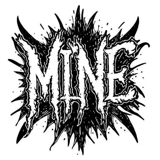 The Word Mine In A Simplistic Rock Band Style