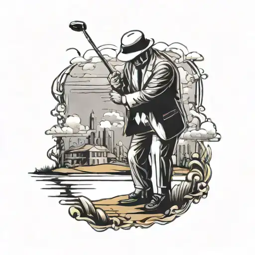 Mafia Boss Playing Golf