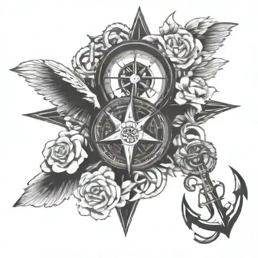 Eagle Anchor Compass Rose