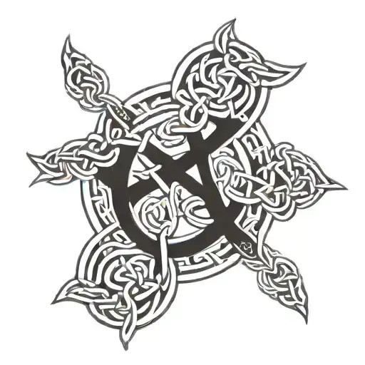 Celtic Knotwork Intertwined With Symbols Of Protection And Prosperity