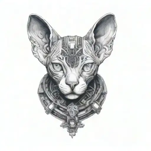 Cyborg Sphynx Cat Machine
