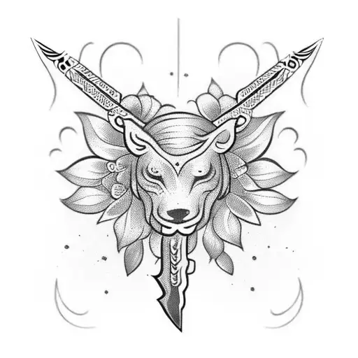 Knife With Intricate Floral Patterns