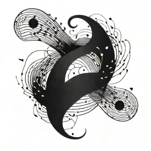 An Abstract Representation Of Music Waves Intertwined With Welding Sparks