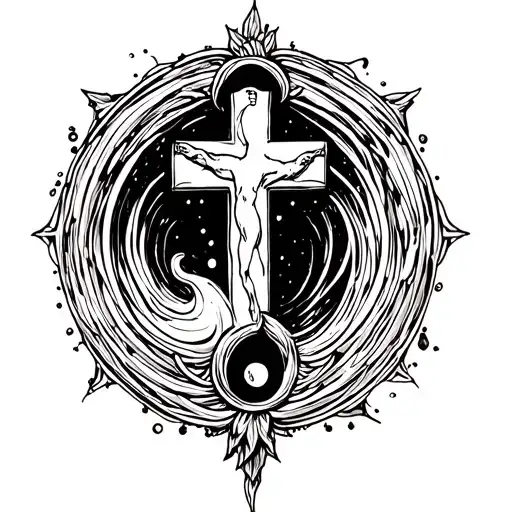 Semi Colon With A Jesus Cross Made