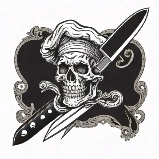 Chef Knife With Skull In The Blade