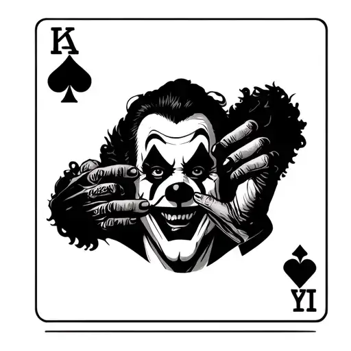 Dark Clown Holding Ace Of Diamond With His Two Finger Covering Half Of His Face