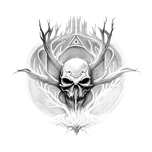 Elden Ring Logo With Bloodborne Logo And Leshen Skull Mixed Wit The Elden Ring Logo