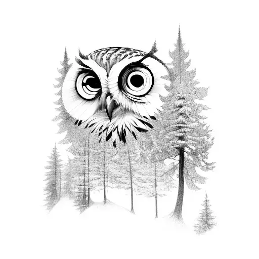 Train Coming Through Forest With An Owl