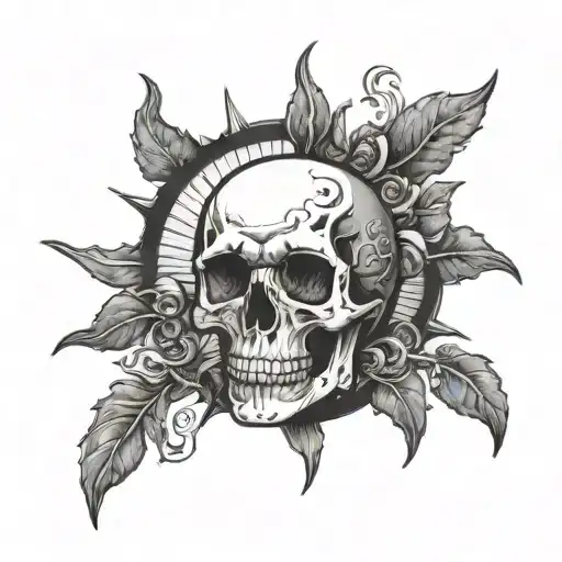 Skull Inside Of A Sun