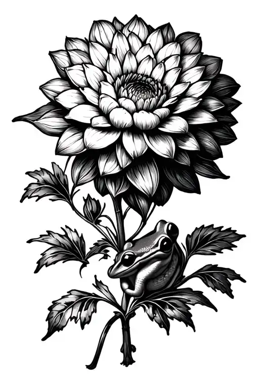 Focal Point Dahlia With Frog Potato Cross