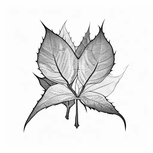 Plant Leave Black For Shoulder Sleave