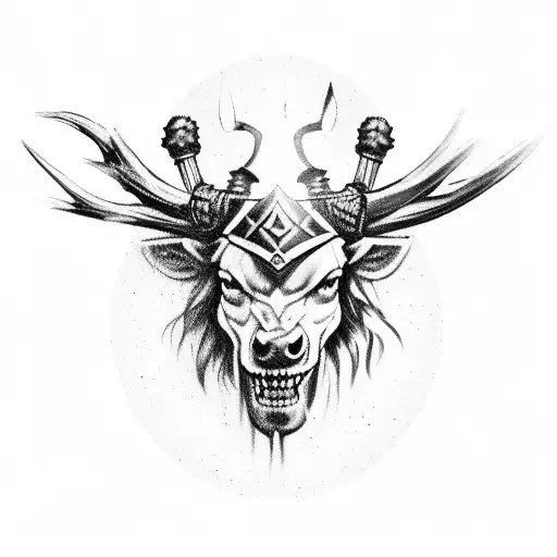 Scottish Warrior In Glen Mountain Stag