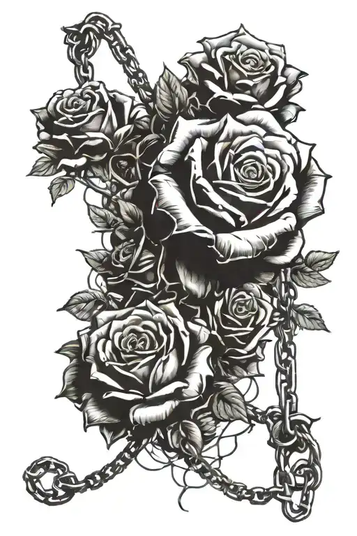 Roses Growing On A Chain